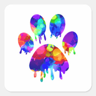 Paw Print Square Sticker
