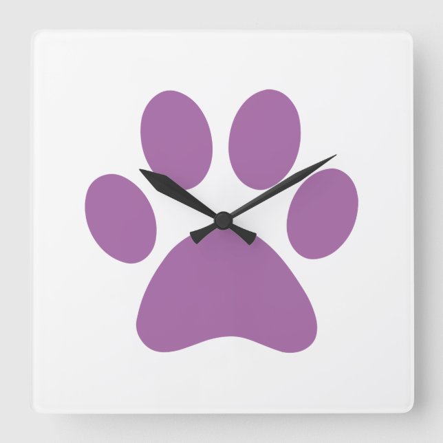 Paw Print     Square Wall Clock (Front)
