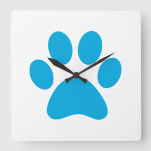 Paw Print Square Wall Clock