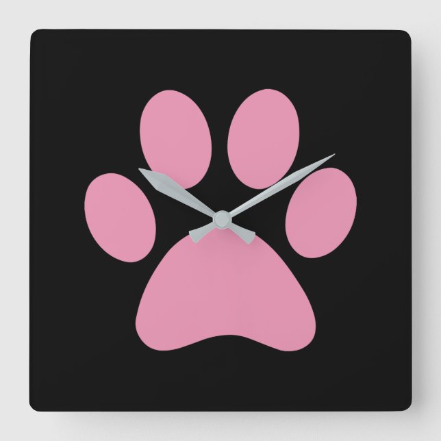Paw Print        Square Wall Clock (Front)