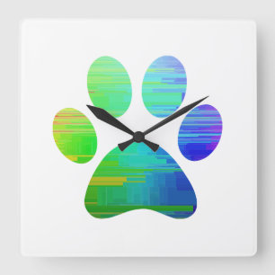 Paw Print          Square Wall Clock