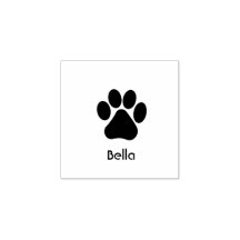 Paw print stamp with pet's name