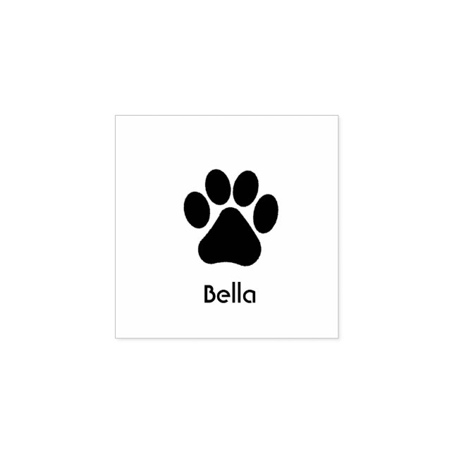 Paw print stamp with pet's name (Imprint)