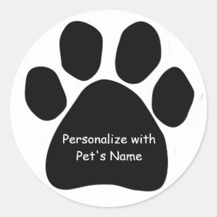 Paw Print Sticker You Can Personalise Pet's Name