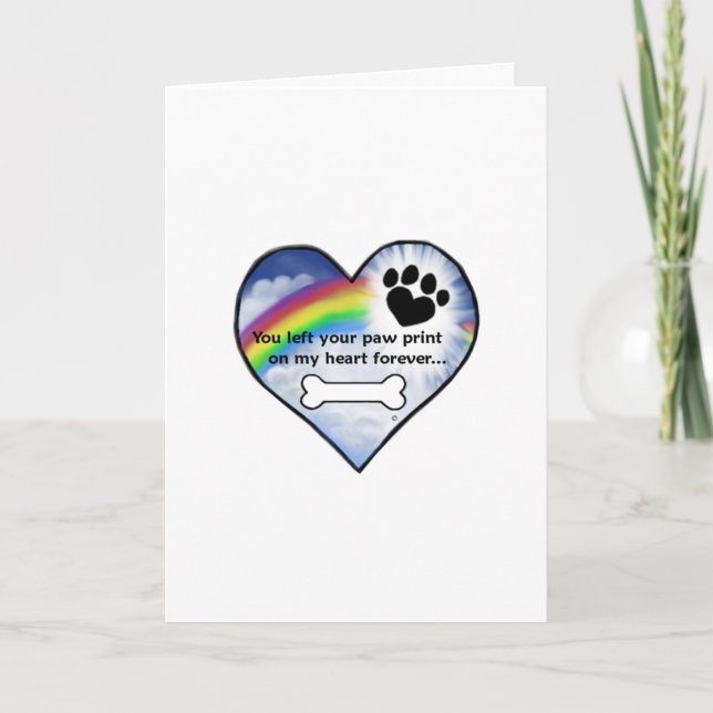Paw Print Sympathy Poem Card (Front)