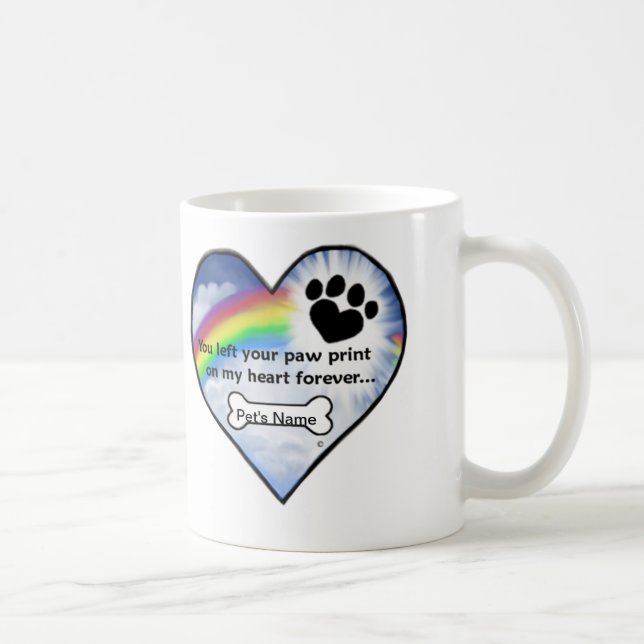 Paw Print Sympathy Poem Coffee Mug (Right)
