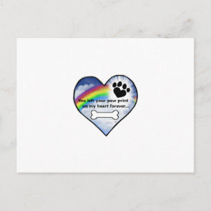 Paw Print Sympathy Poem Postcard