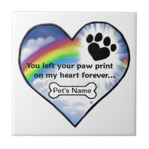 Paw Print Sympathy Poem Tile
