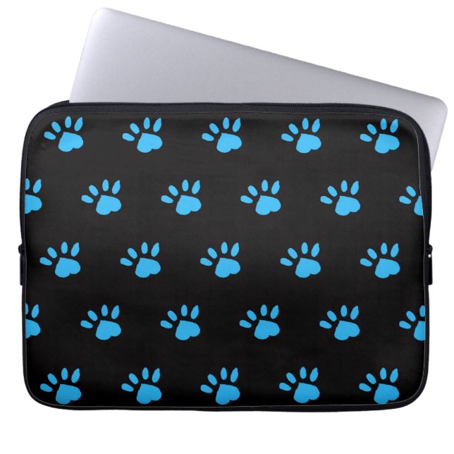 Paw Print Tablet Case (Black & Blue) (Front)