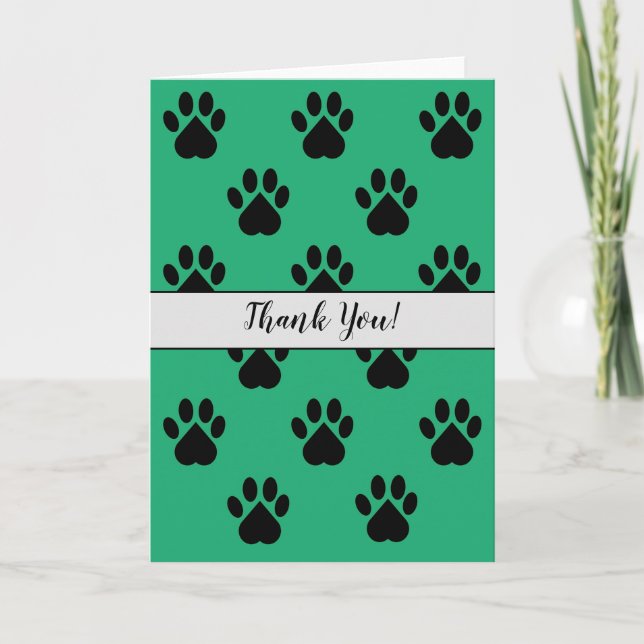 Paw Print Thank You Card (Front)