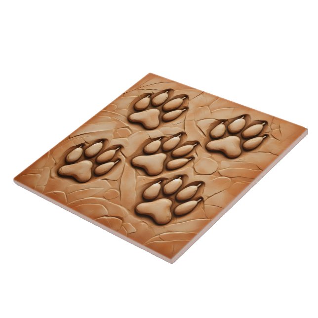 Paw Print Tile Design Enhancing Outdoor Pathways (Side)