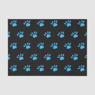 Paw Print Tissue Paper (Black & Blue)