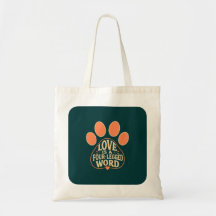 Paw Print Typography Pet Owner Gift Bag