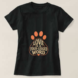  Paw Print Typography Pet Owner Gift Tee