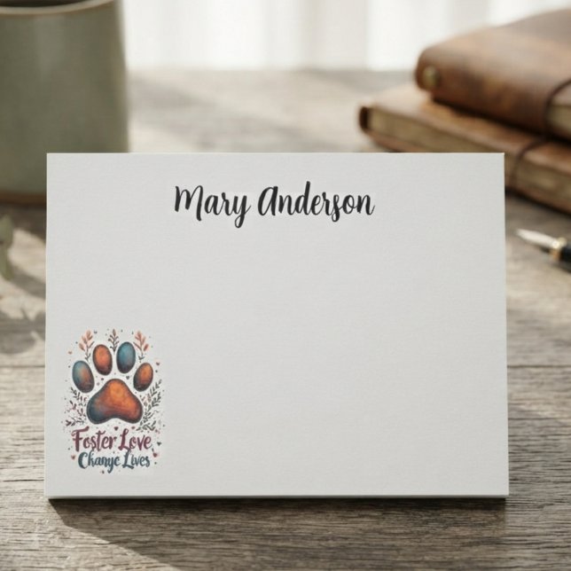 Paw Print Watercolor Rustic Post-it Notes (Watercolor paw print sticky notes for animal shelter volunteers during pet adoption day.)