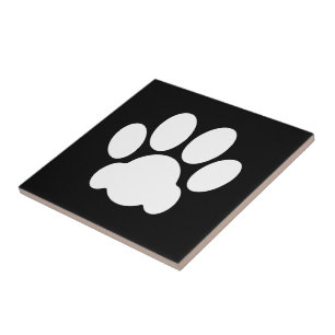 Paw Print white or black Tile