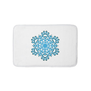 Paw Print Winter Snowflake Bath Mat