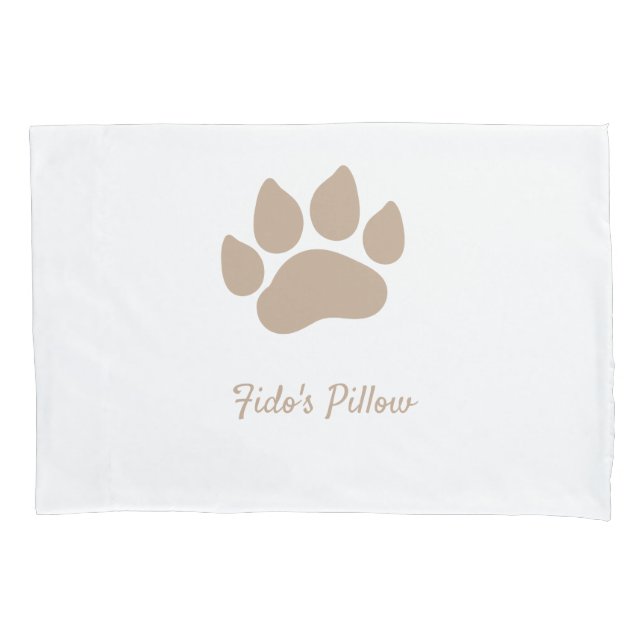 Paw Print with Dog's Name Customisable Pillowcase (Front)