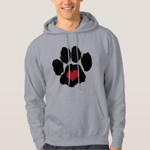 Paw Print With Heart Hoodie