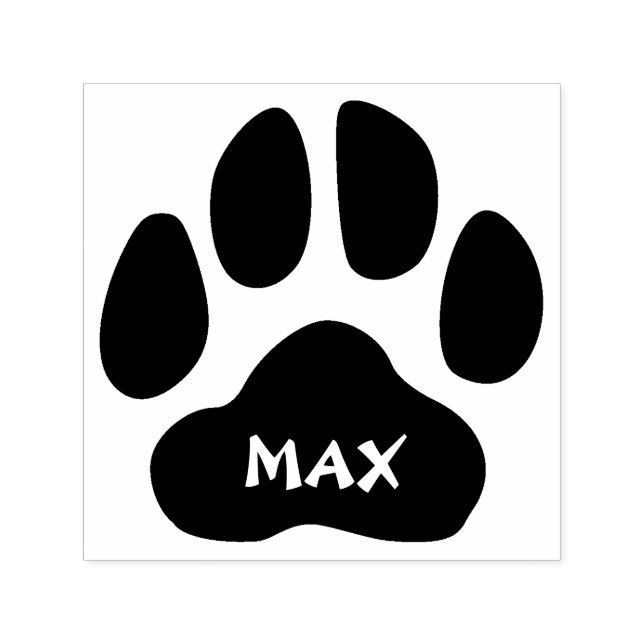 Paw Print With Name Personalised Self Inking Stamp (Design)