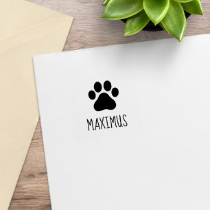 Paw Print with Pet Name 1x1 Rubber Stamp