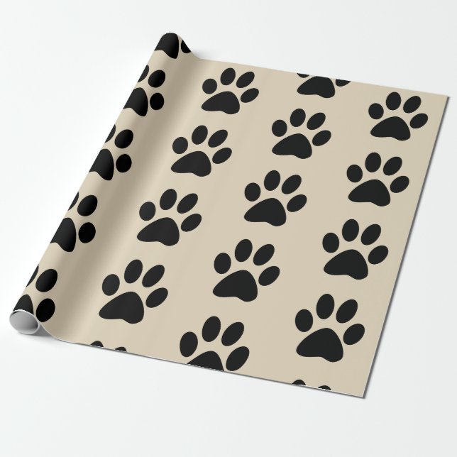 Paw Print Wrapping Paper (Unrolled)