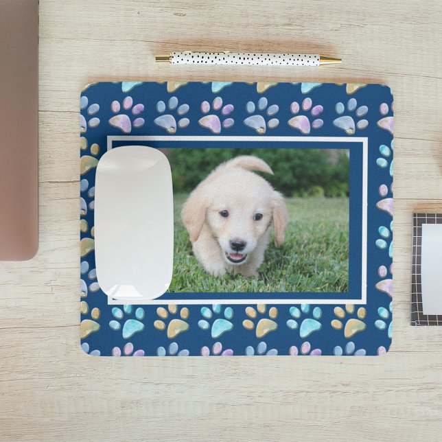 Paw Prints and Photo Mouse Mat (Creator Uploaded)