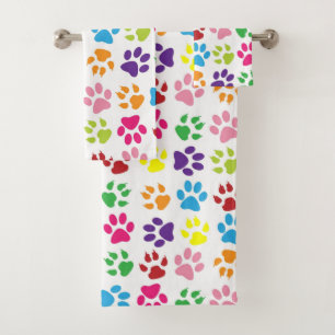 Paw Prints Bath Towel Set
