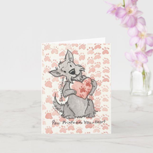 Paw Prints Card (Orchid)