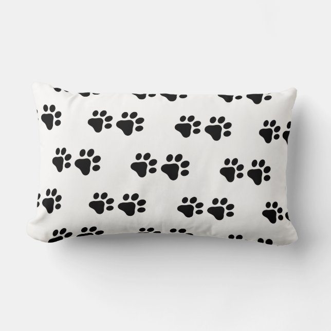 Paw Prints, cat prints, dog prints Lumbar Cushion (Front)