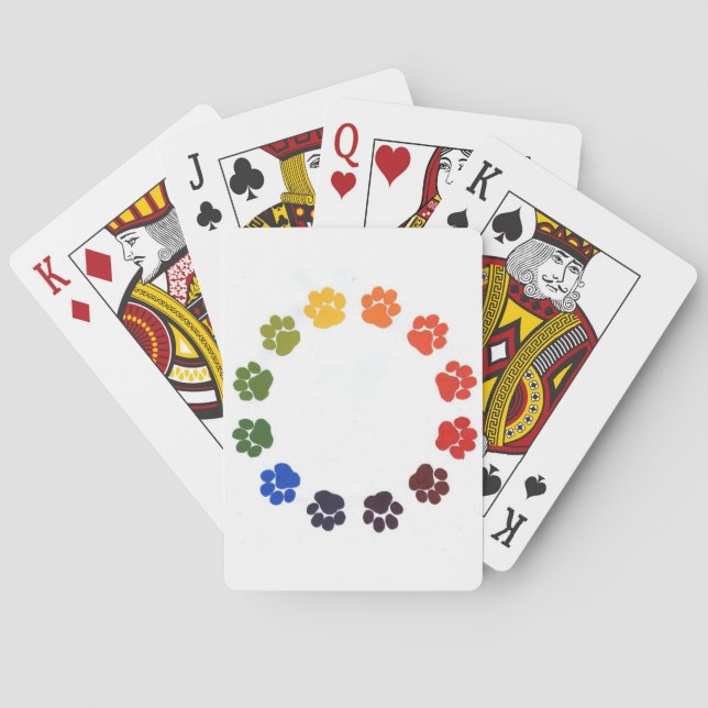 Paw Prints Circle Playing Cards (Back)