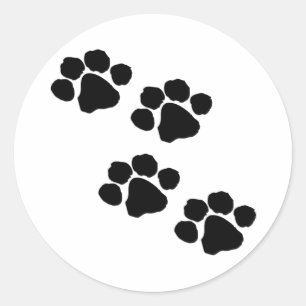 Paw Prints Classic Round Sticker