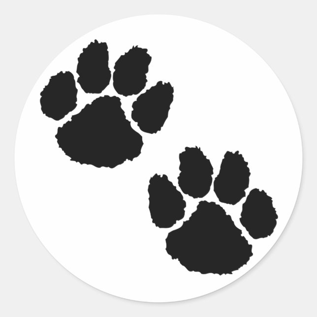 Paw Prints Classic Round Sticker (Front)