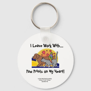 Paw Prints Coloured Keychain