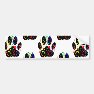 Paw Prints Confetti And Party Streamer Pattern Bumper Sticker