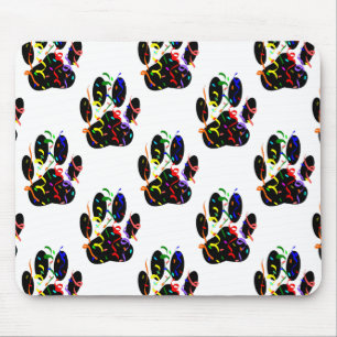 Paw Prints Confetti And Party Streamer Pattern Mouse Mat