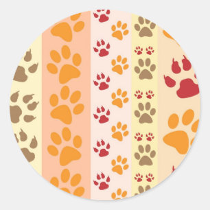 Paw Prints cute Dog Lovers Classic Round Sticker