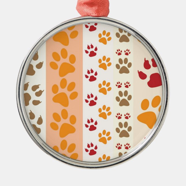 Paw Prints cute Dog Lovers Metal Tree Decoration (Front)