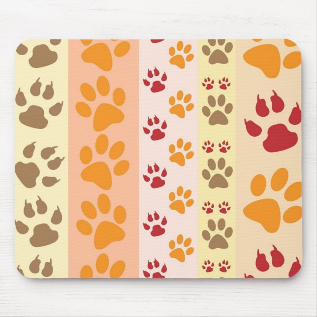 Paw Prints cute Dog Lovers Mouse Mat (Front)