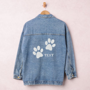 Paw Prints Design Denim Jacket