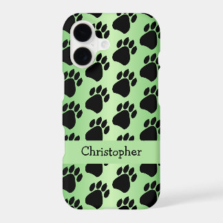 Paw Prints Design Green Coloured