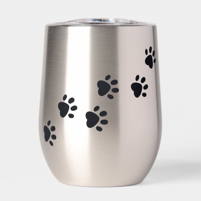 Paw Prints Design Thermal Wine Tumbler (Front)