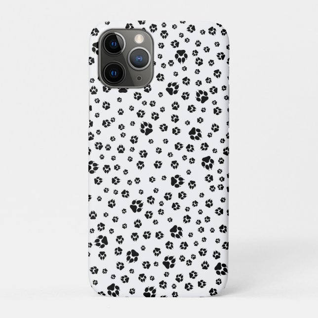 Paw Prints Dogs Black White Case-Mate iPhone Case (Back)