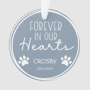 Paw Prints Forever in Our Hearts Photo Ceramic Ornament