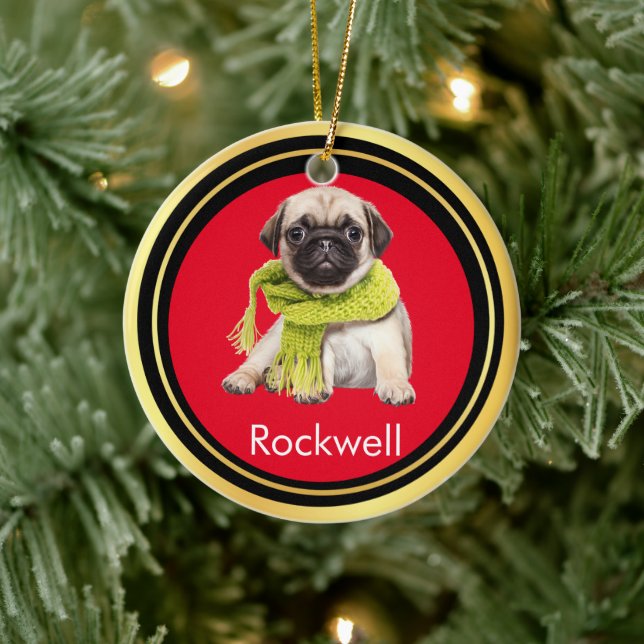 Paw Prints  Frame Custom Pet Photo  Ceramic Tree Decoration (Tree)