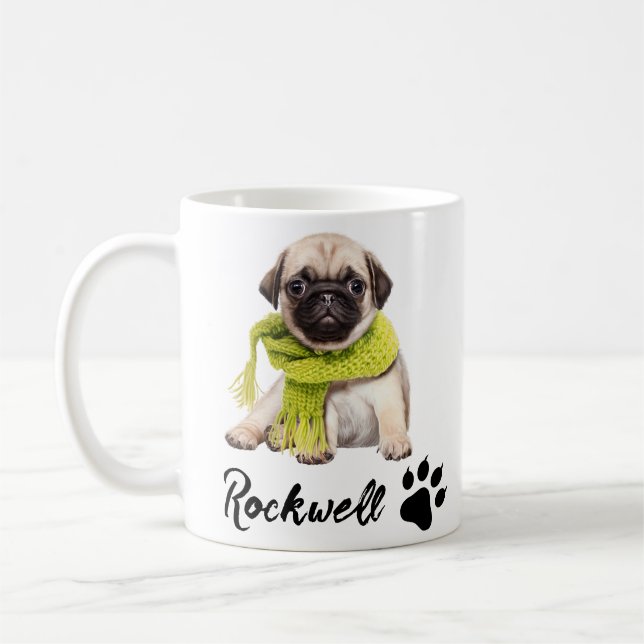 Paw Prints  Frame Custom Pet Photo  Coffee Mug (Left)