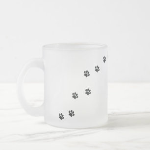 Paw Prints Frosted Glass Coffee Mug