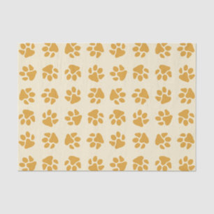 Paw Prints Gold Tissue Paper