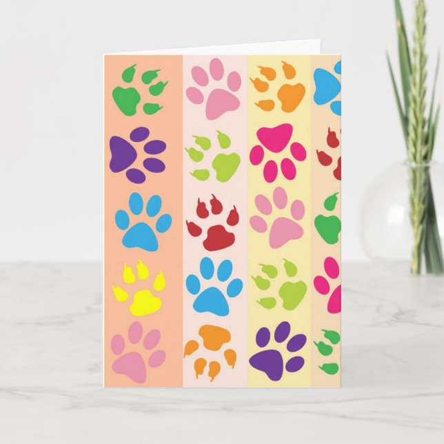 Paw Prints Greeting Card (Front)