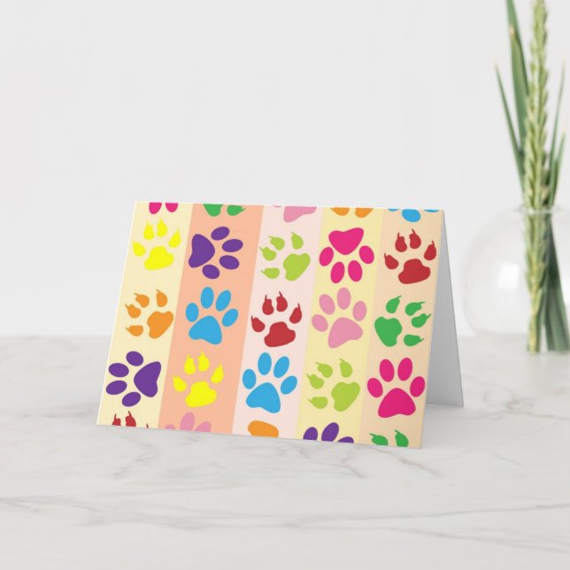 Paw Prints Greeting Cards (Front)
